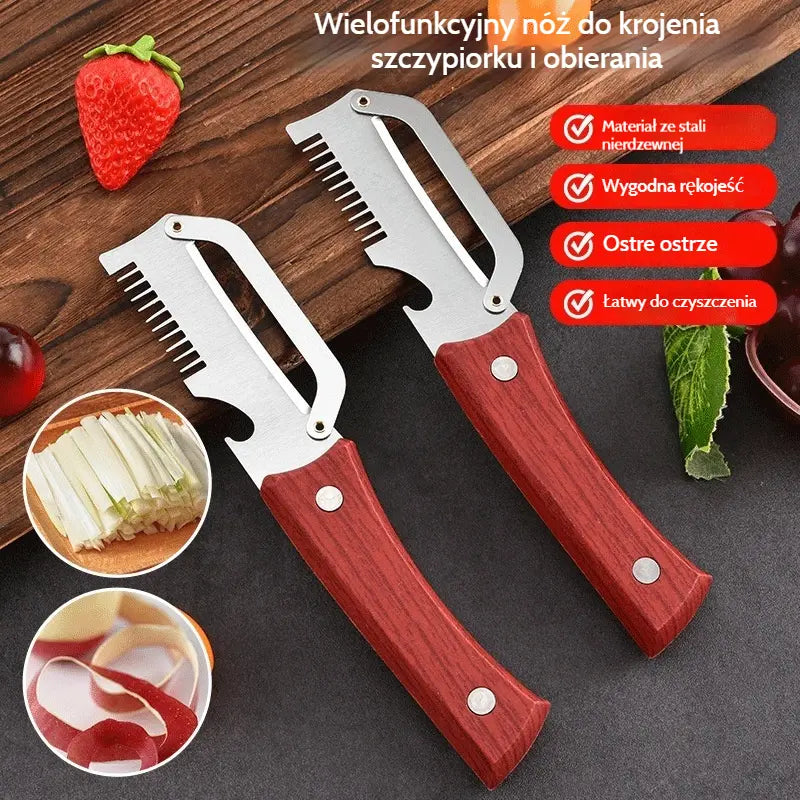 ✅ Kup 1, otrzymaj 1 gratis (2 produkty) 🧅🔪 Wielofunkcyjna obieraczka kuchenna 3 w 1: obiera, kroi i otwiera słoiki! 🔥