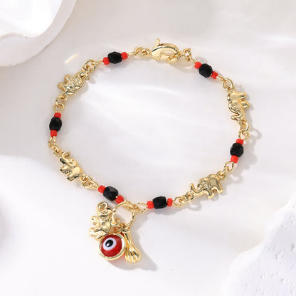📿ČASOVĚ OMEZENÁ NABÍDKA: SLEVA 50 %! 🌀 Boho náramek s přívěsky a šťastným slonem: symbolické přívěsky, nastavitelný střih, pozlacený a 6 stylů ✨