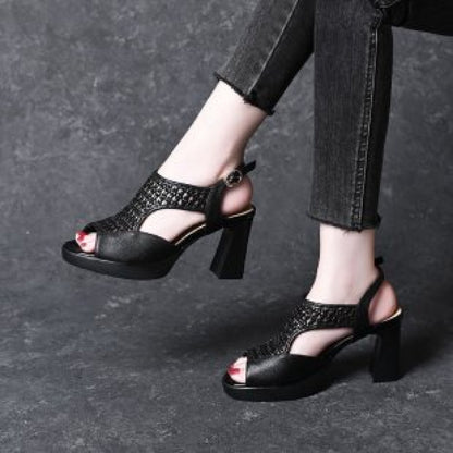 【Mărimi 35-40】👡Sandale noi de vară, plate, vârf deschis, talpă cu platformă 】