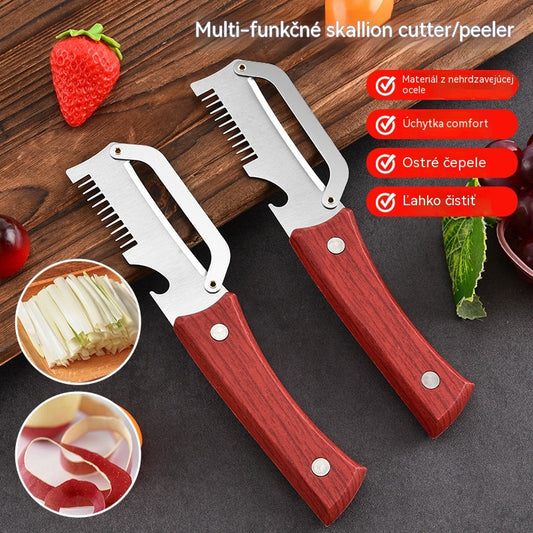 ✅Kupte 1 kus a získejte 1 zdarma (2 kusy) 🧅🔪 Multifunkční kuchyňská škrabka 3 v 1: Loupe, řežte a otevírejte lahve! 🔥