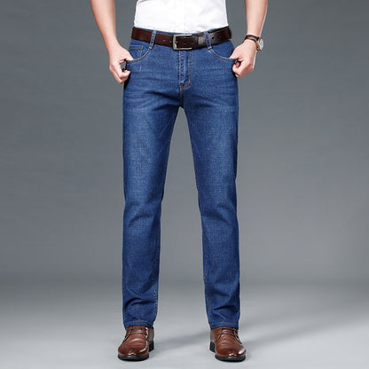 💥【60-110KG】👖  Egyszerű, laza és sokoldalú plus size férfi farmernadrágok