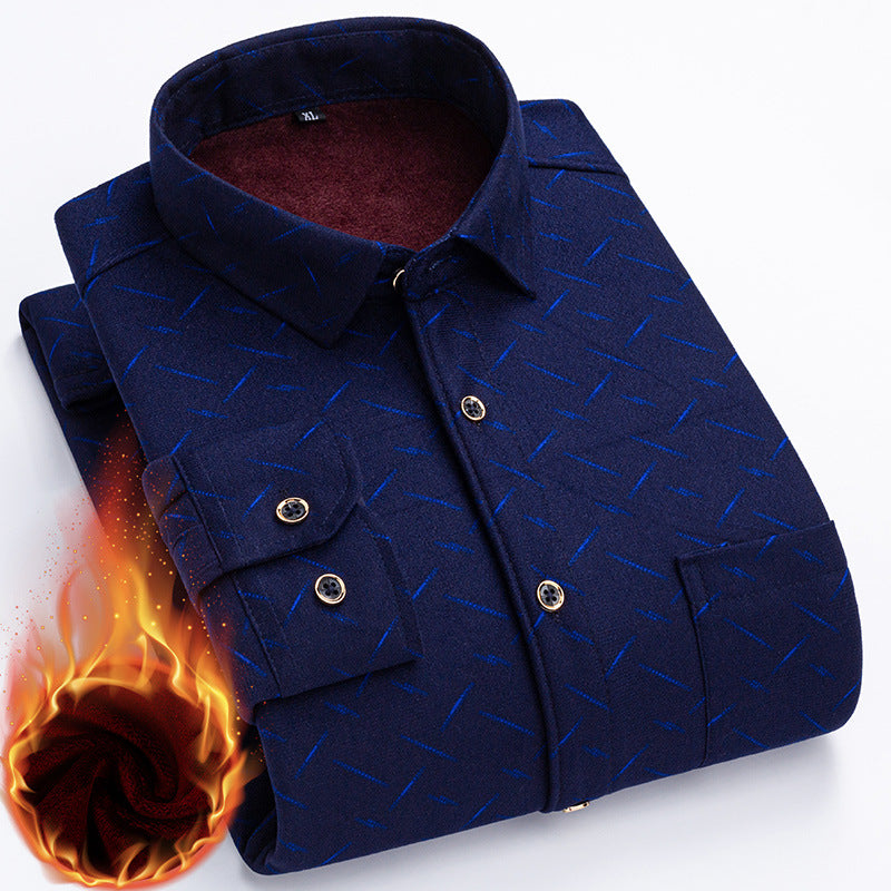 👔【L-5XL】Nova jesensko/zimska moška topla dvostranska flis majica, elegantna in vsestranska.