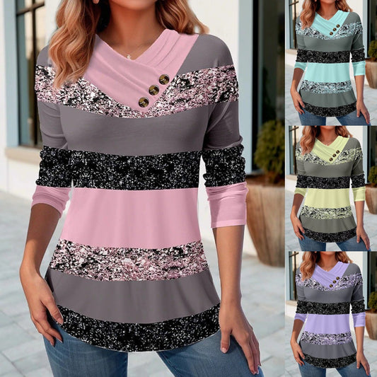 ✨【S-5XL】 2024 nova modna jesenska majica z V-izrezom