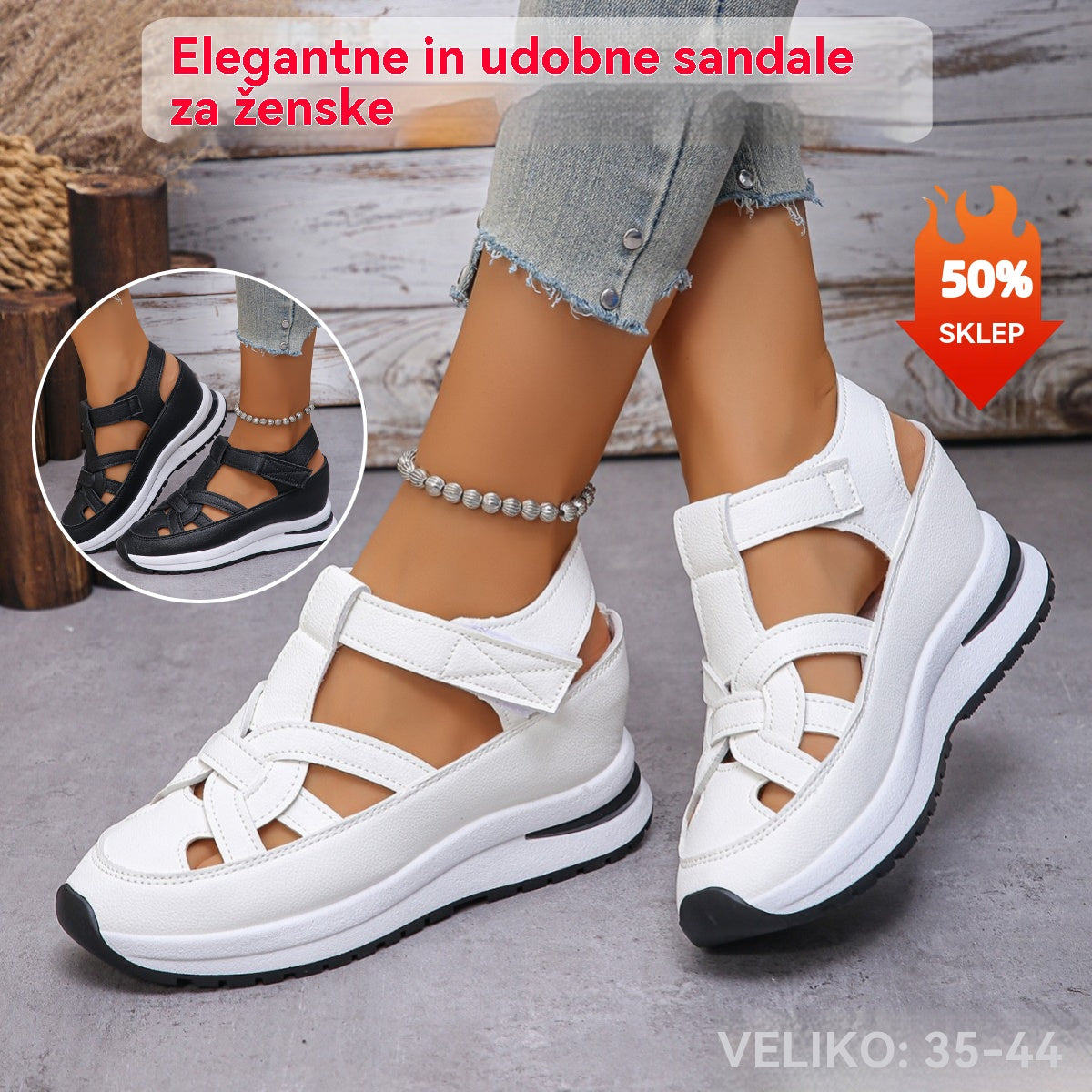 🔥🌸【35-44】2026 Elegantni in udobni ženski sandali iz pravega usnja