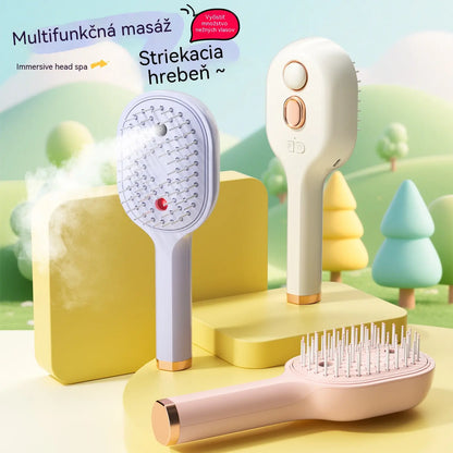 💖💨Hřeben s funkcí rozprašování, který se spouští jediným tlačítkem a účinně zabraňuje zamotávání vlasů.