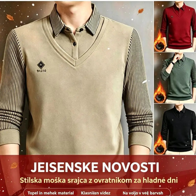 🔥👔【M-4XL】Moški dvodelni komplet iz vrhunskega kašmirja, topel in vsestranski.