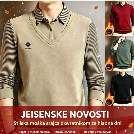 🔥👔【M-4XL】Moški dvodelni komplet iz vrhunskega kašmirja, topel in vsestranski.