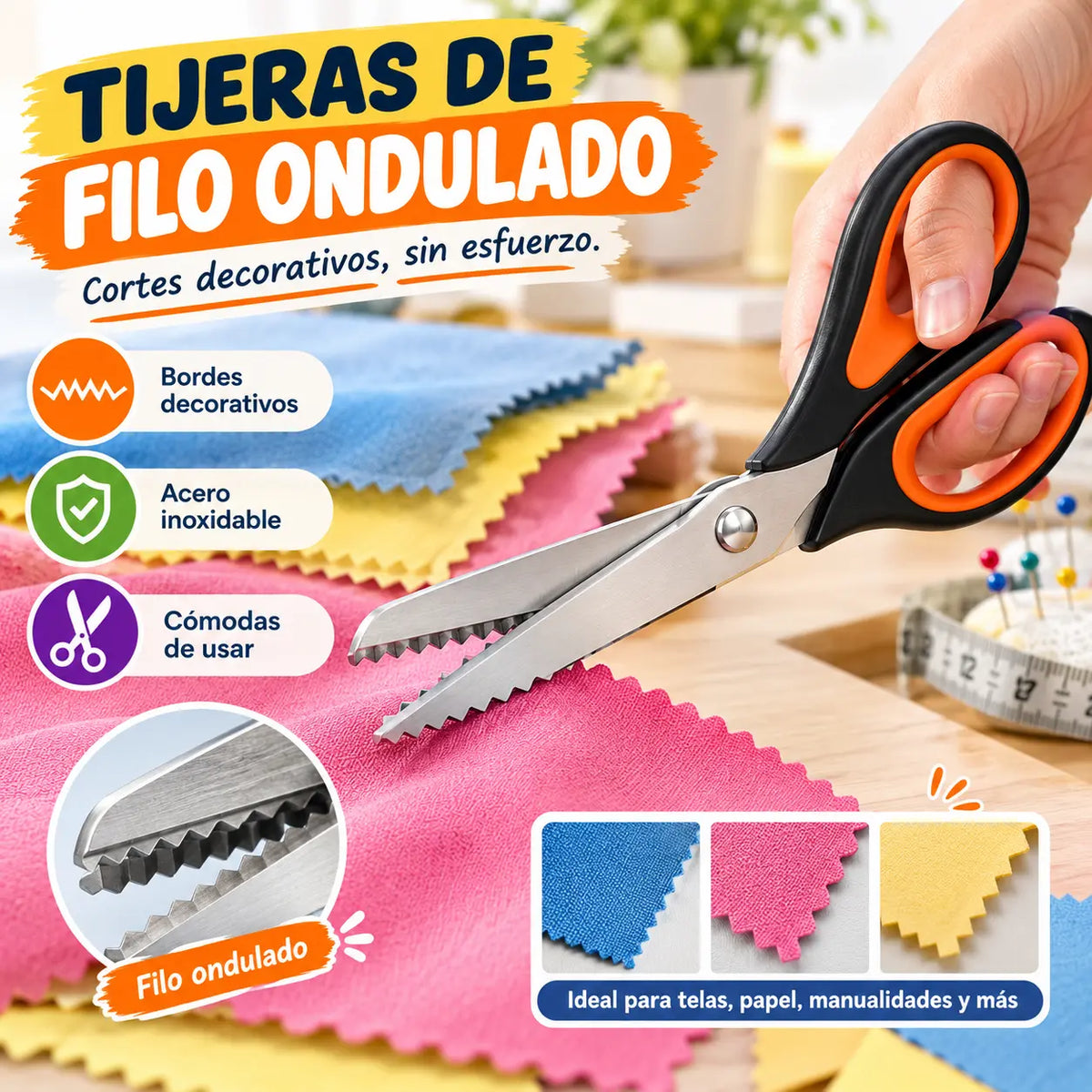 ✂️✂️ Tijeras dentadas profesionales - Tijeras de tela afiladas y dentadas