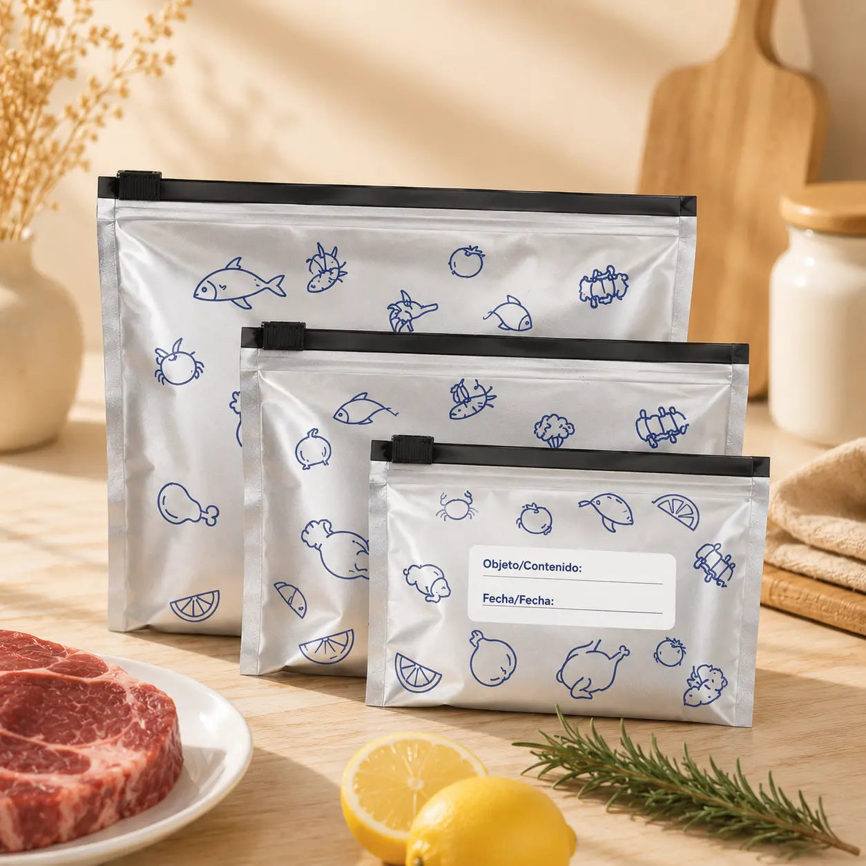 Skupaj 30 antibakterijskih vrečk iz aluminijaste folije, izjemno enostavnih za uporabo, za ohranjanje svežine.