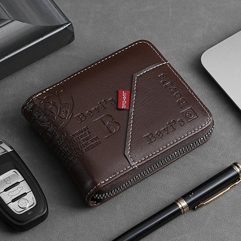 🔥🔥Nowy stylowy portfel męski w stylu retro z zapięciem na zamek błyskawiczny. 4213320