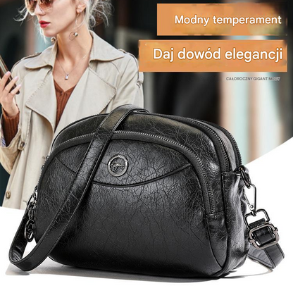 👏🎁Nowa, wysokiej jakości torba ze skóry naturalnej z wielowarstwową konstrukcją 4216181