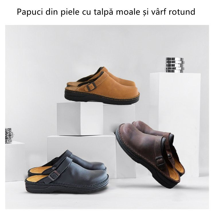 ✨[36-48] 😎 Usnjeni copati z mehkim podplatom