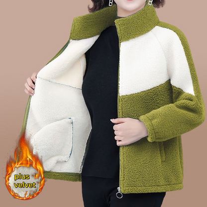 【S-3XL】 2025 Otoño e invierno Nueva chaqueta gruesa de terciopelo de lana de cordero