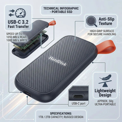 💥【32TB】Visokohitrostni prenosni trdi disk z veliko kapaciteto-L