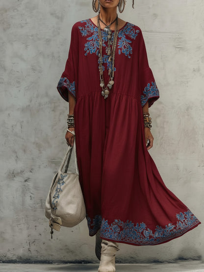 👗🌺Elegantní šaty s potiskem - Působivý potisk, který dodává šatům jedinečný styl.
