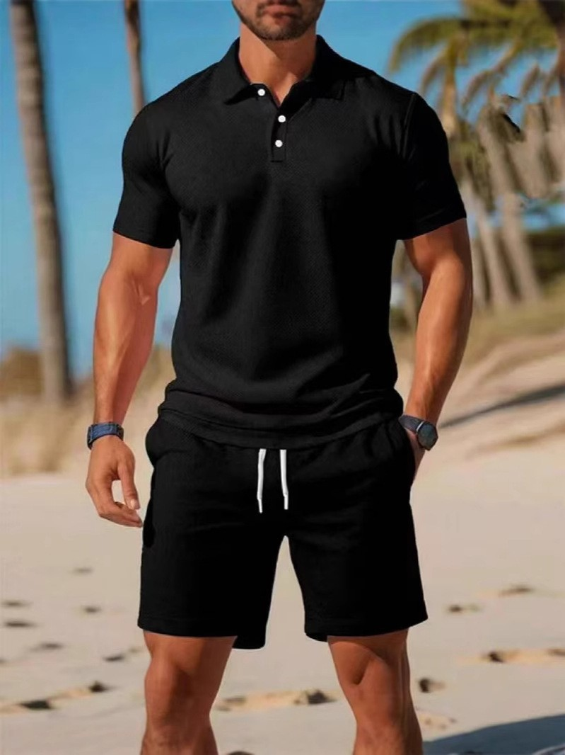 【S~3XL】Moški komplet, ki ga sestavljata majica s kratkimi rokavi in kratke hlače, idealen za vsakodnevno nošenje.