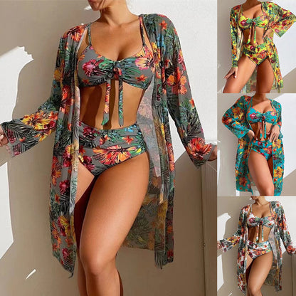 👙☀️【S-2XL】【Tridelni komplet】3-delni komplet kopalk z novim slogom šal 2025