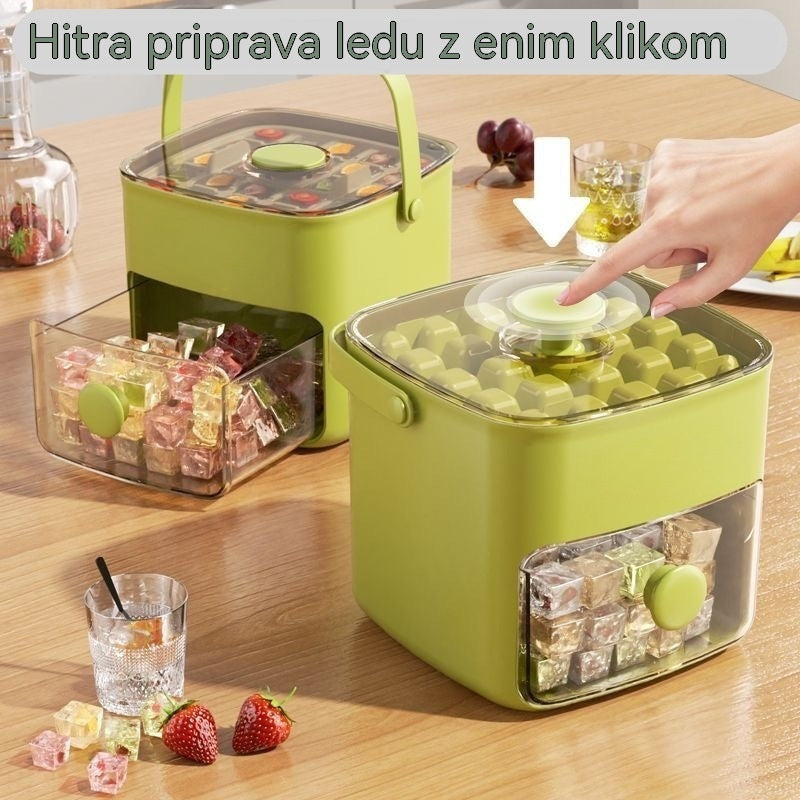 🔥🧊 Pladenj za ledene kocke 2026 s pokrovom: Izdelava ledu je enostavna.
