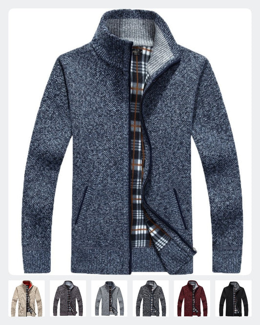 🍁 [M~3XL] Nov jesenski in zimski moški ohlapen pulover z ovratnikom in zadrgo velika velikost