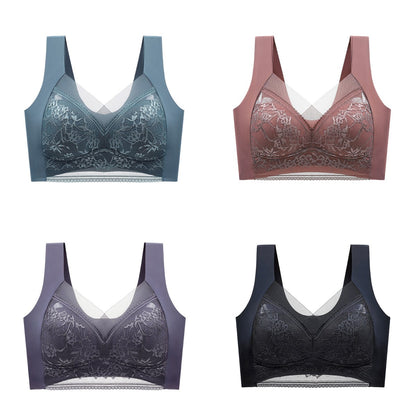 🔥【50% sleva】【4 kusů】👙【40-110kg】 Pohodlná bezešvá krajková podprsenka