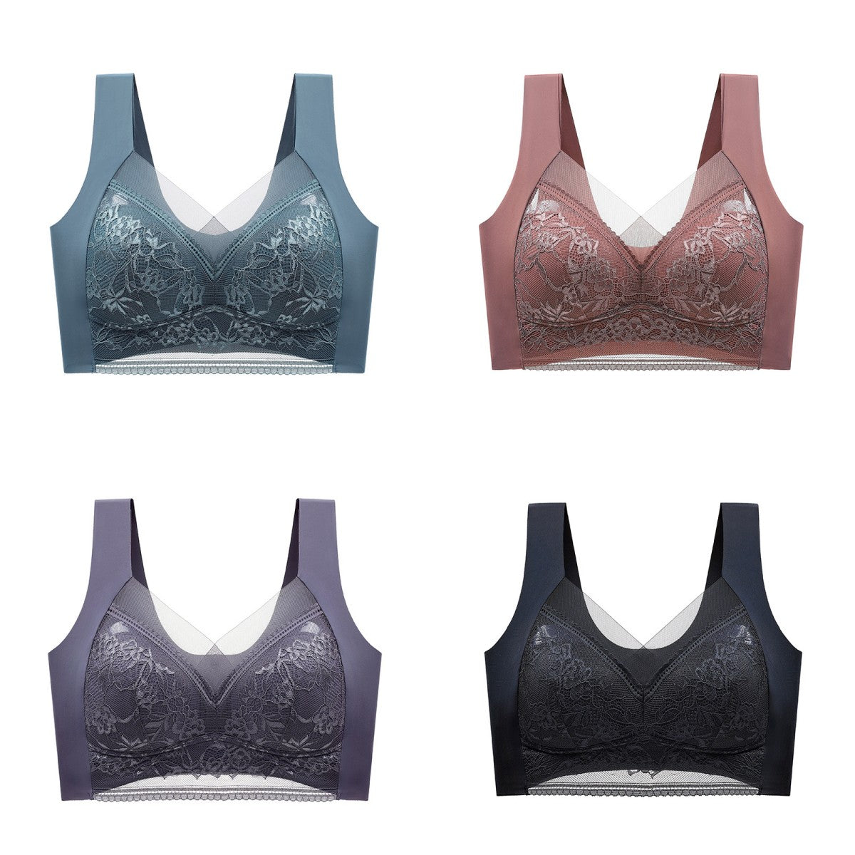 🔥【4 kom】👙【40-110 kg】Visokokvalitetni udobni bešavni čipkasti grudnjak