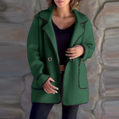 💥【S-5XL】Nov elegantni dvostranski volnen plašč s kostumskim ovratnikom