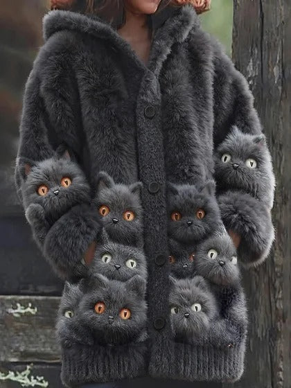 【S-5XL】Chaqueta con capucha y estampado animal para mujer, moderna y bonita. 4205828