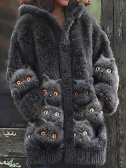 【S-5XL】Chaqueta con capucha y estampado animal para mujer, moderna y bonita. 4205828