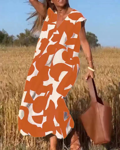 👗🔥【S-3XL】 Geometrické barevné bloky Ležérní dámské šaty