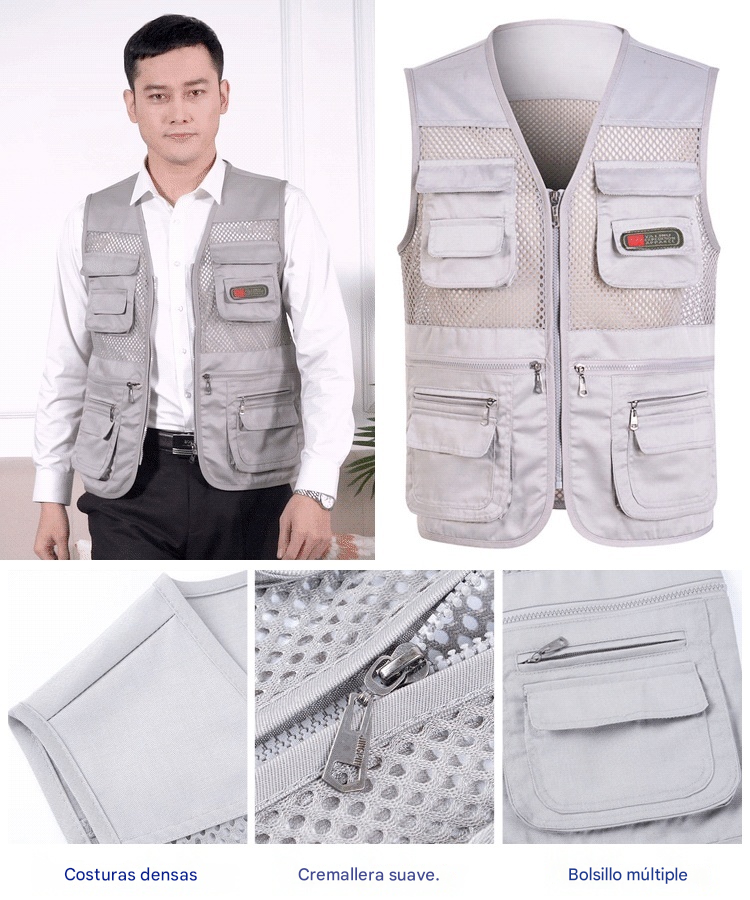 🦺Chaleco sencillo y funcional con múltiples bolsillos 🔥【XL-4XL】
