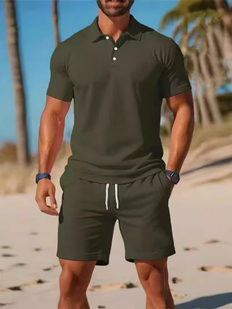 【S~3XL】Moški komplet, ki ga sestavljata majica s kratkimi rokavi in kratke hlače, idealen za vsakodnevno nošenje.