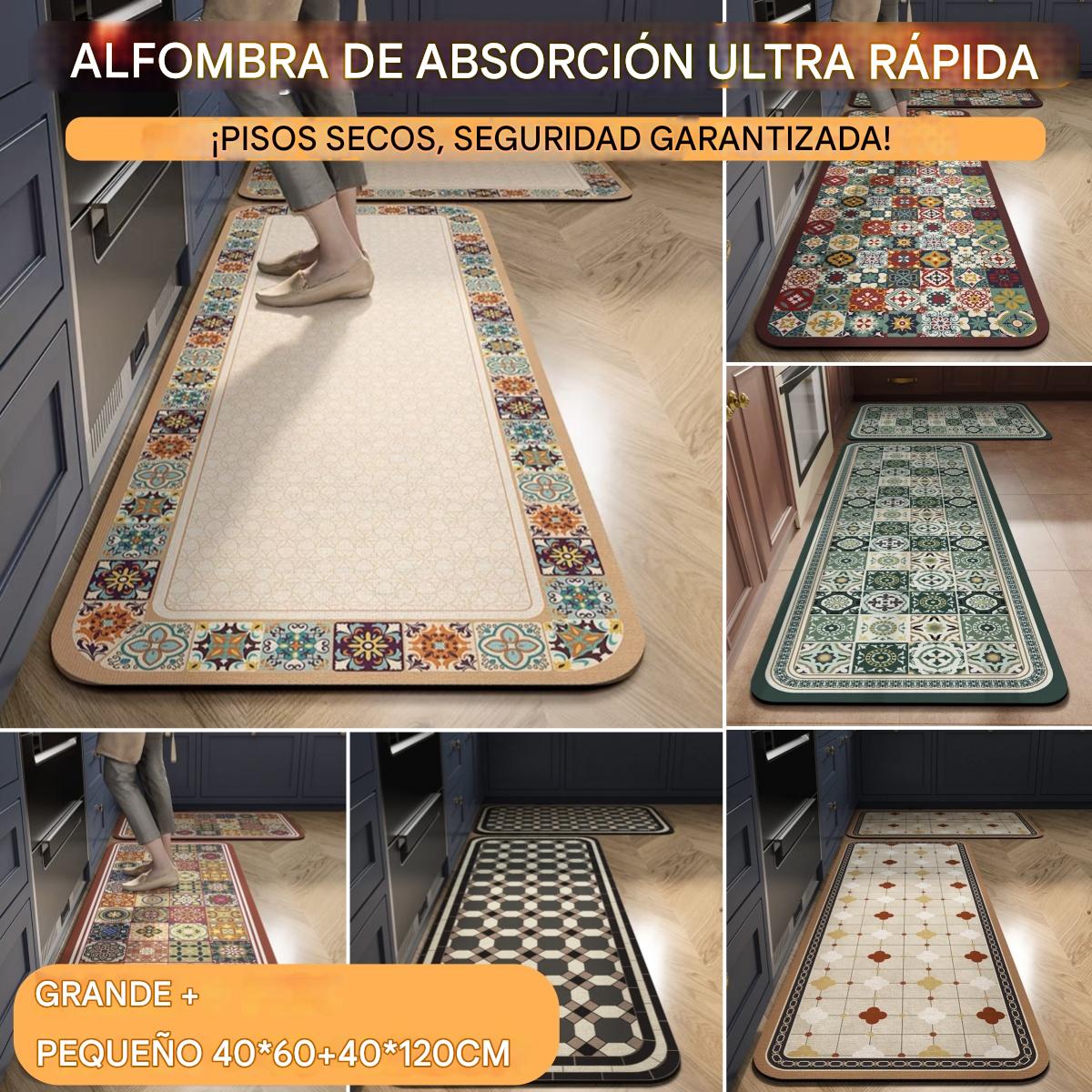 💥💥【se venden como pan caliente】【40*60+40*120cm】Alfombras de cocina y baño antideslizantes y muy absorbentes 4214548