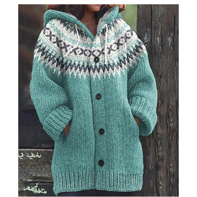 🔥🔥【S~5XL】✨Jesen/zima 2025 Nova elegantna barvita retro jakna s kapuco