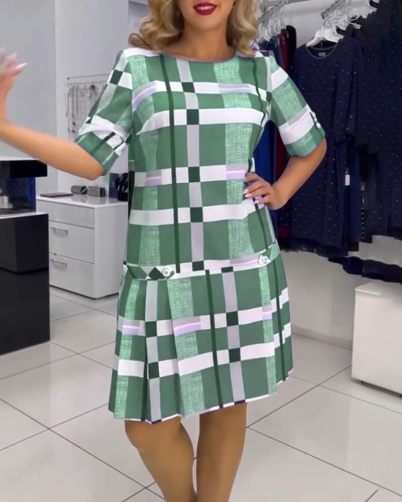 [Límite de 2 artículos por persona]👗【S-5XL】Nuevo vestido elegante a cuadros multicolor 2026