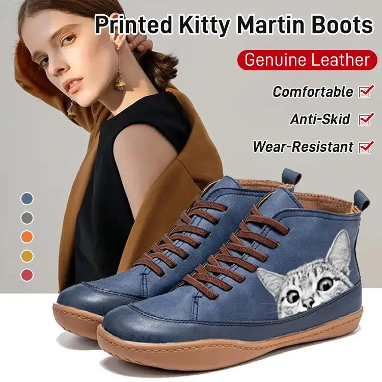 【35-43】Zapatos cómodos con estampado de gato para mujer