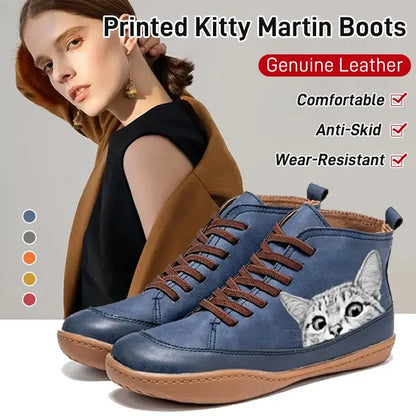 【35-43】Zapatos cómodos con estampado de gato para mujer