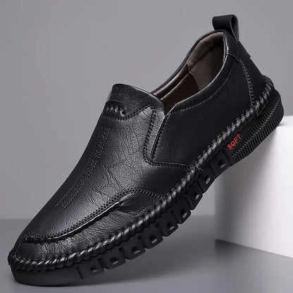 👞【39-44】Zapatos casuales de piel para hombre, nuevos, con suela blanda, antideslizantes y transpirables