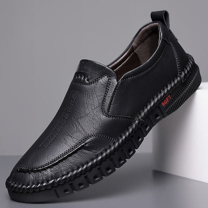 👞【39-44】Zapatos casuales de piel para hombre, nuevos, con suela blanda, antideslizantes y transpirables