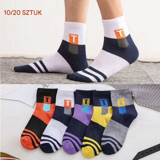 🧦【10 par】Męskie oddychające, odporne na zapachy i pochłaniające pot skarpetki sportowe 4156539