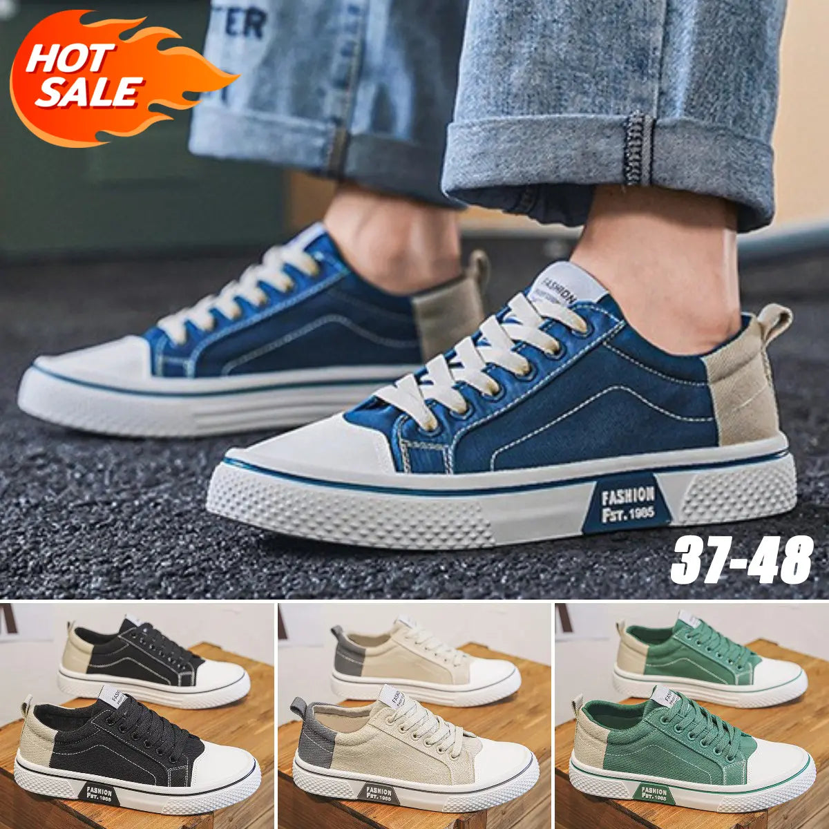 💥💥(37-48) Wygodne sneakersy męskie na co dzień. Klasyczny fason i 4 modne kolory.