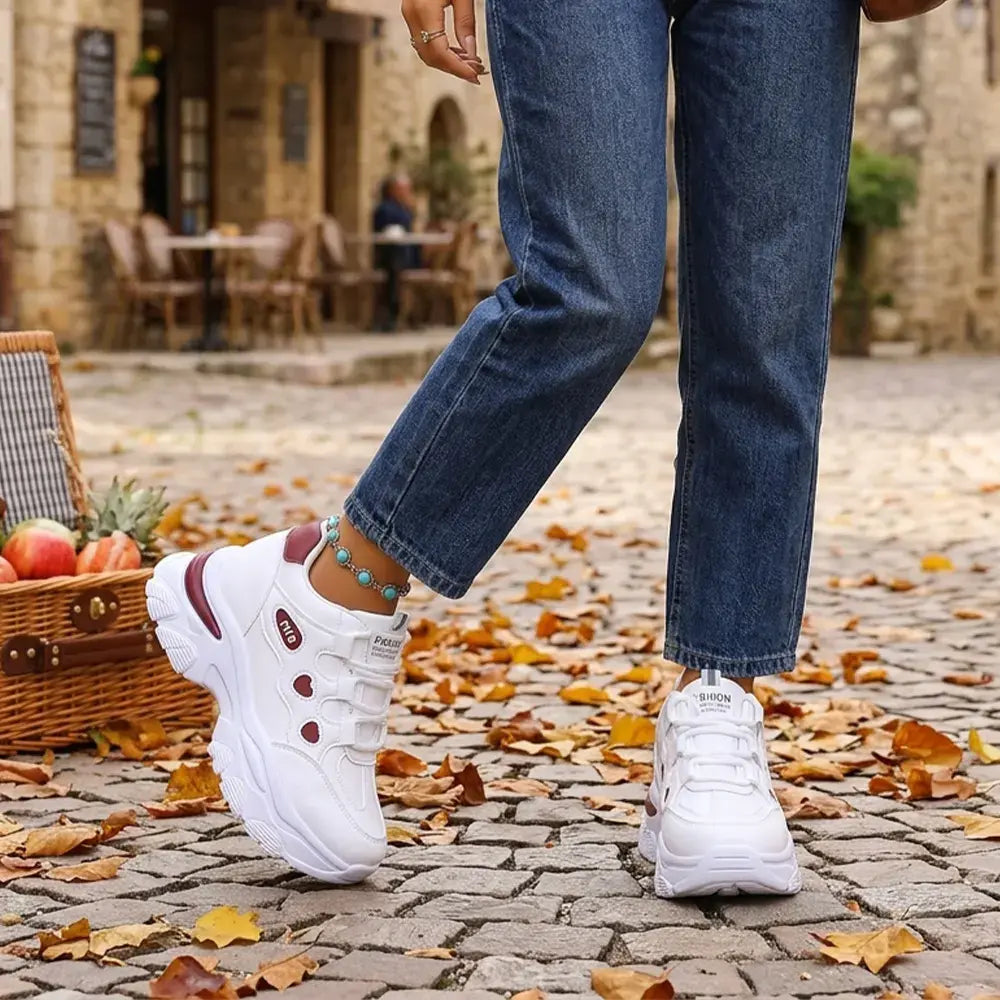 【35-42】👟Ženske debele superge z očetovo platformo - skrita peta - vezalke, ležerne superge z barvnimi bloki 2026