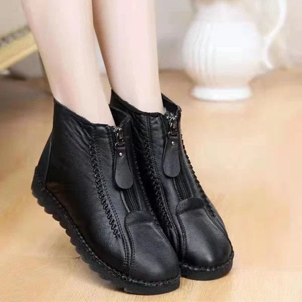 🔥🔥Oferta limitada en el tiempo【35-42】Botines cortos para mujer, hechos a mano, de alta calidad, de piel genuina, antideslizantes