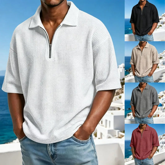 【S-4XL】Nueva colección de verano 2026: Polo de manga corta para hombre de color liso - Pago contra entrega