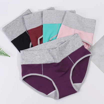 😍[1 komplet 5 kosov] Antibakterijsko spodnje perilo z visokim pasom iz čistega bombaža, ki odvaja vlago