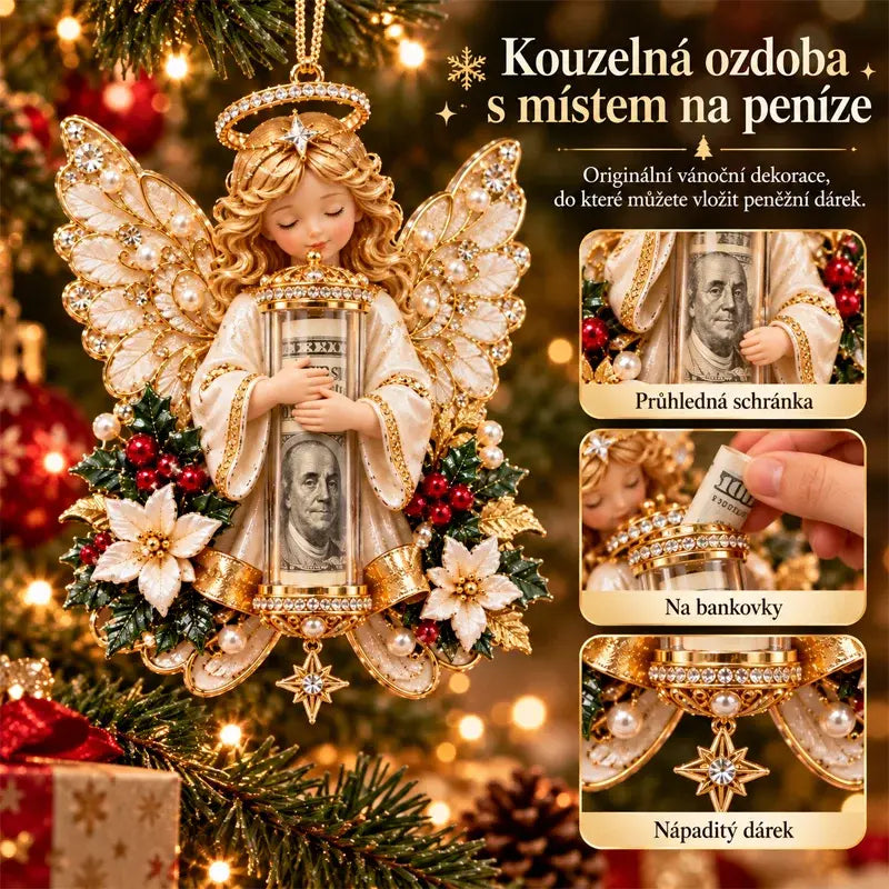 ❤️🎁5-delni komplet za 27 €✨ Božični okrasek za shranjevanje denarja v obliki angela