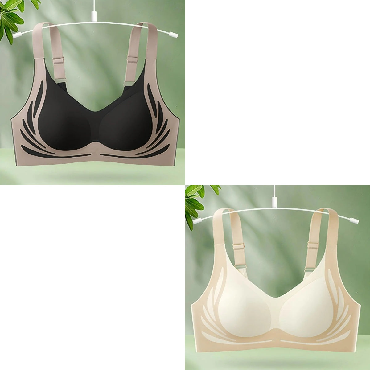 😍【Paquete de 2】Sujetador de una pieza sin aros para mujer ❤️【40-85KG】