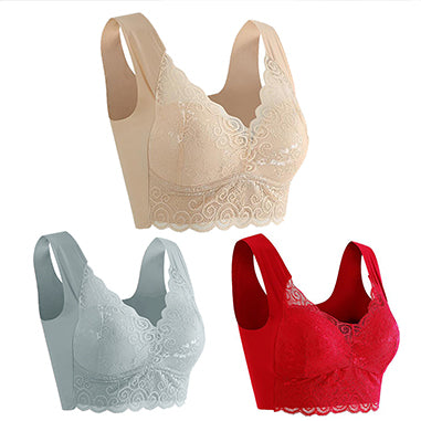 💥【3 kosi】Nabiralni čipkasti nedrček brez hrbta