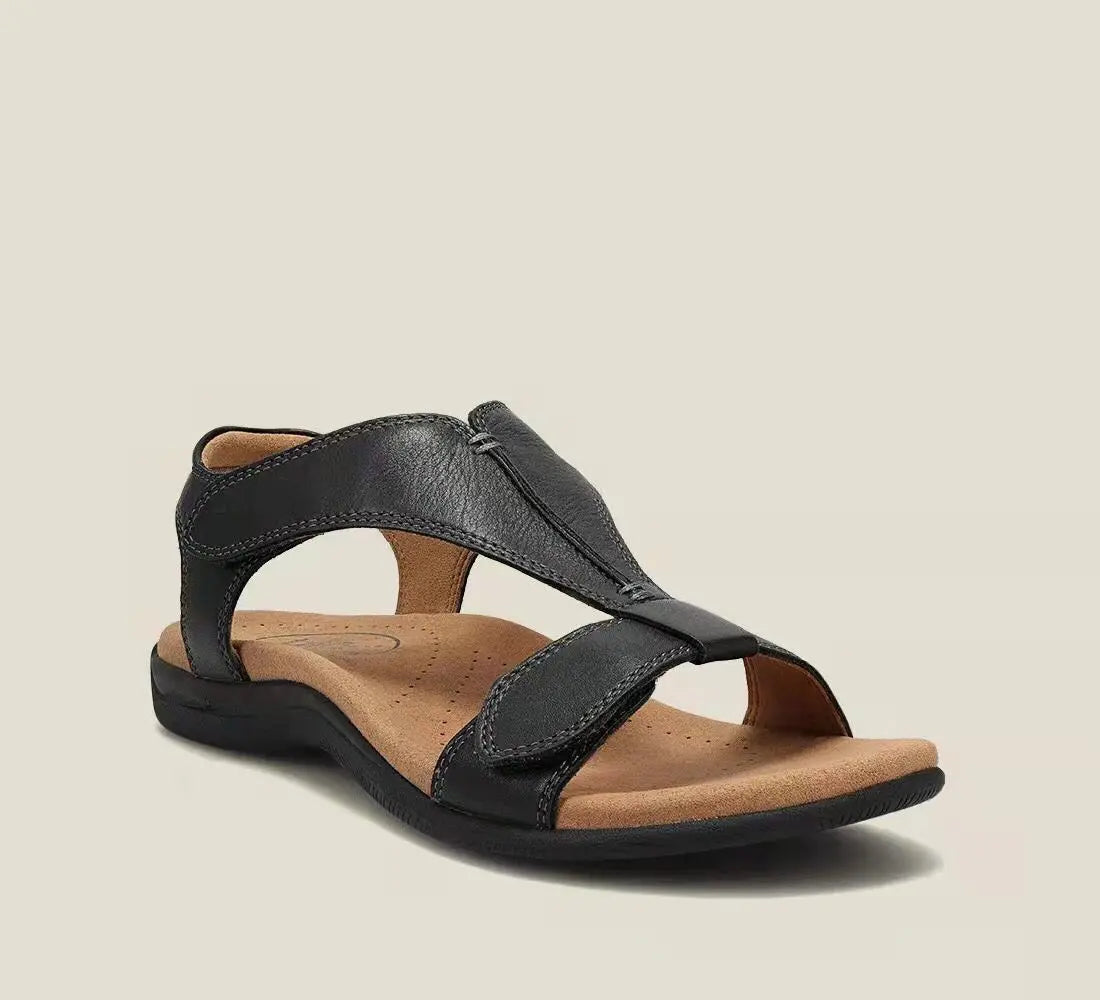 👡🌻Damskie sandały na platformie z miękkiej skóry bydlęcej