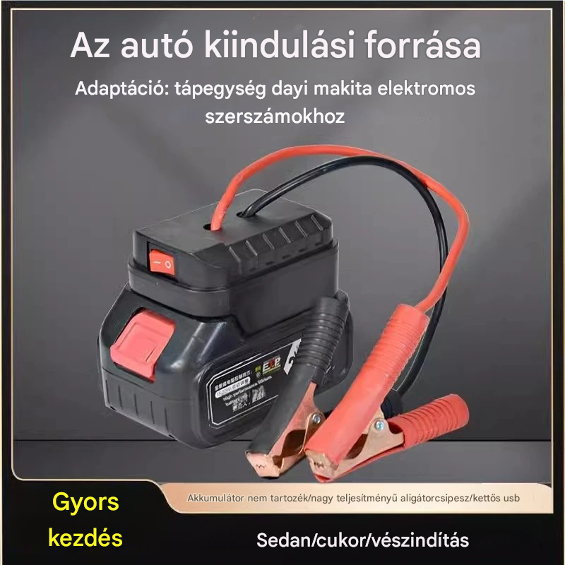 🚗🧰Többfunkciós autóakkumulátor indítási átalakító【(kettős USB interfész)】