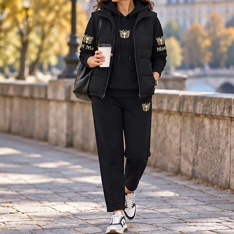 😊【M-4XL】💟💞Nový třídílný ležérní set (vesta + top + kalhoty) – Kolekce 2026
